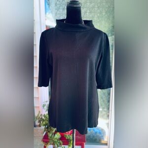 Neiman Marcus Career-wear Black Mock Neck Top Size 10